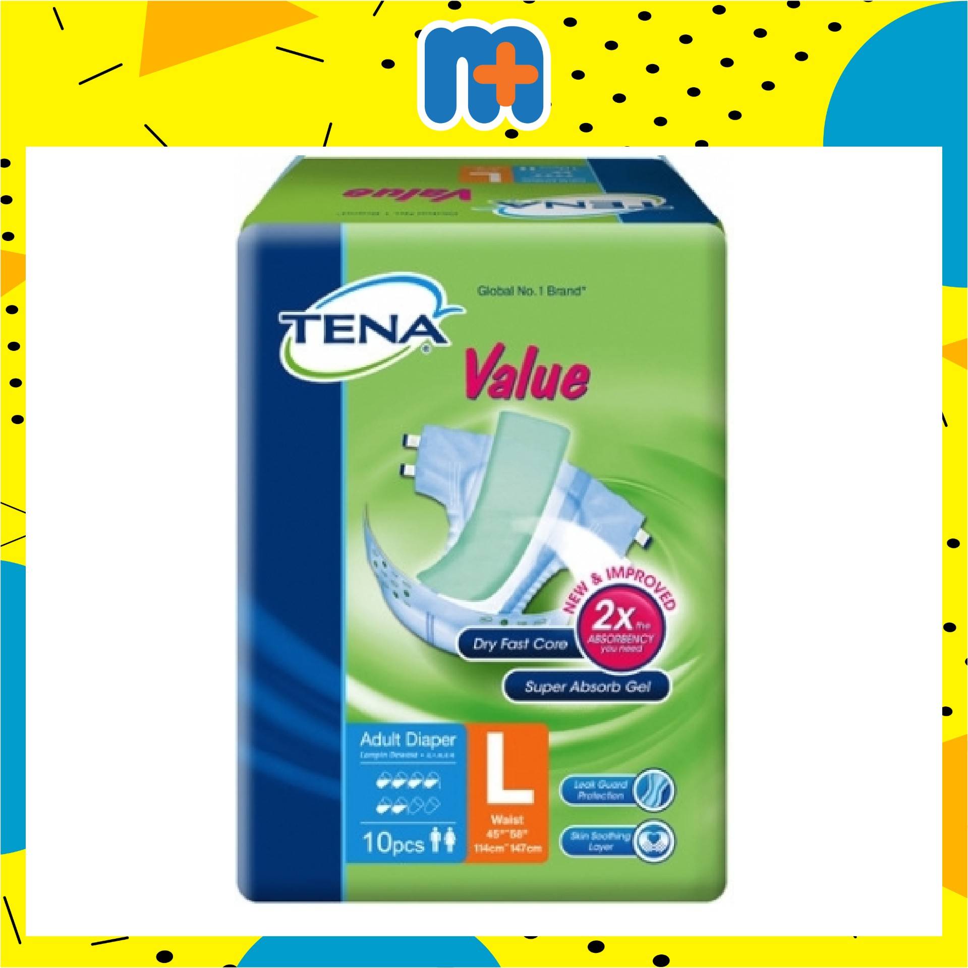 [MPLUS] Tena Value Adult Diaper L [45 To 58] 10S